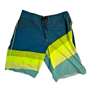 Billabong Platinum X Men’s Board Shorts Size 30 Swim Surf Green Yellow Neon